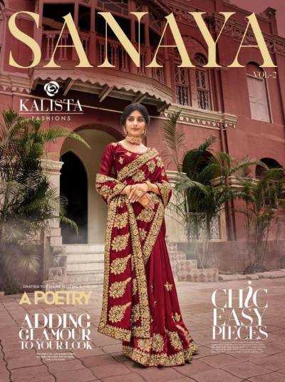 Sanaya Vol 2 By Kalista Designer Vichitra Wedding Saree Collection